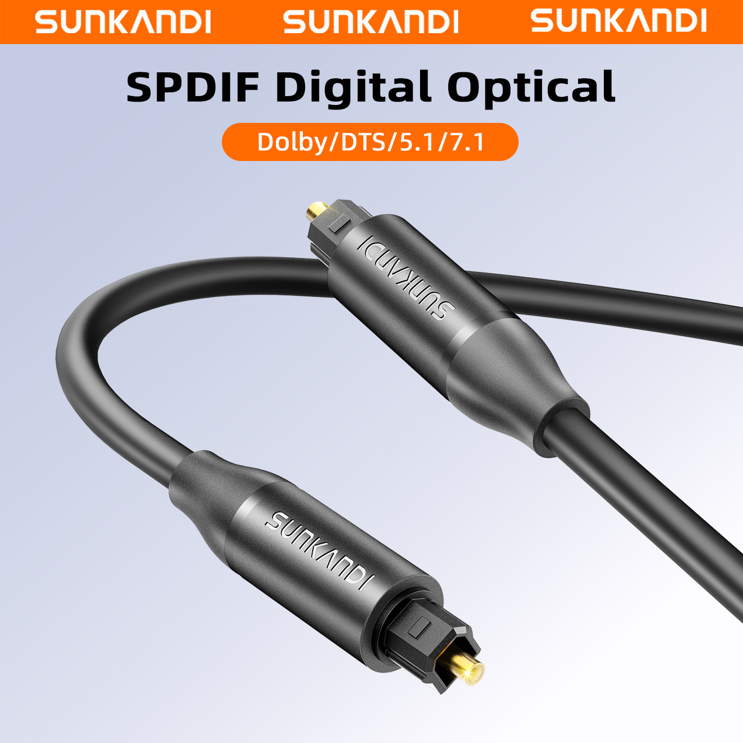 Audio Home Cinema - SUNKANDI Optik Ses Kablosu, Toslink Fiber