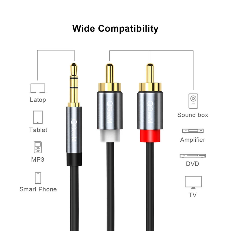 QGeeM RCA Kablosu 2RCA - 3.5mm - Home Cinema Tv incelemesi ve fiyatı