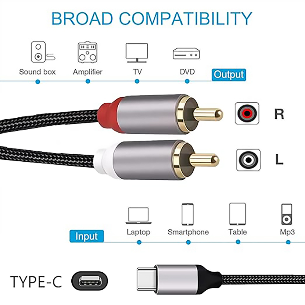 USB C - 2 RCA Ses Kablosu, Tip - Audio Home Cinema incelemesi ve fiyatı